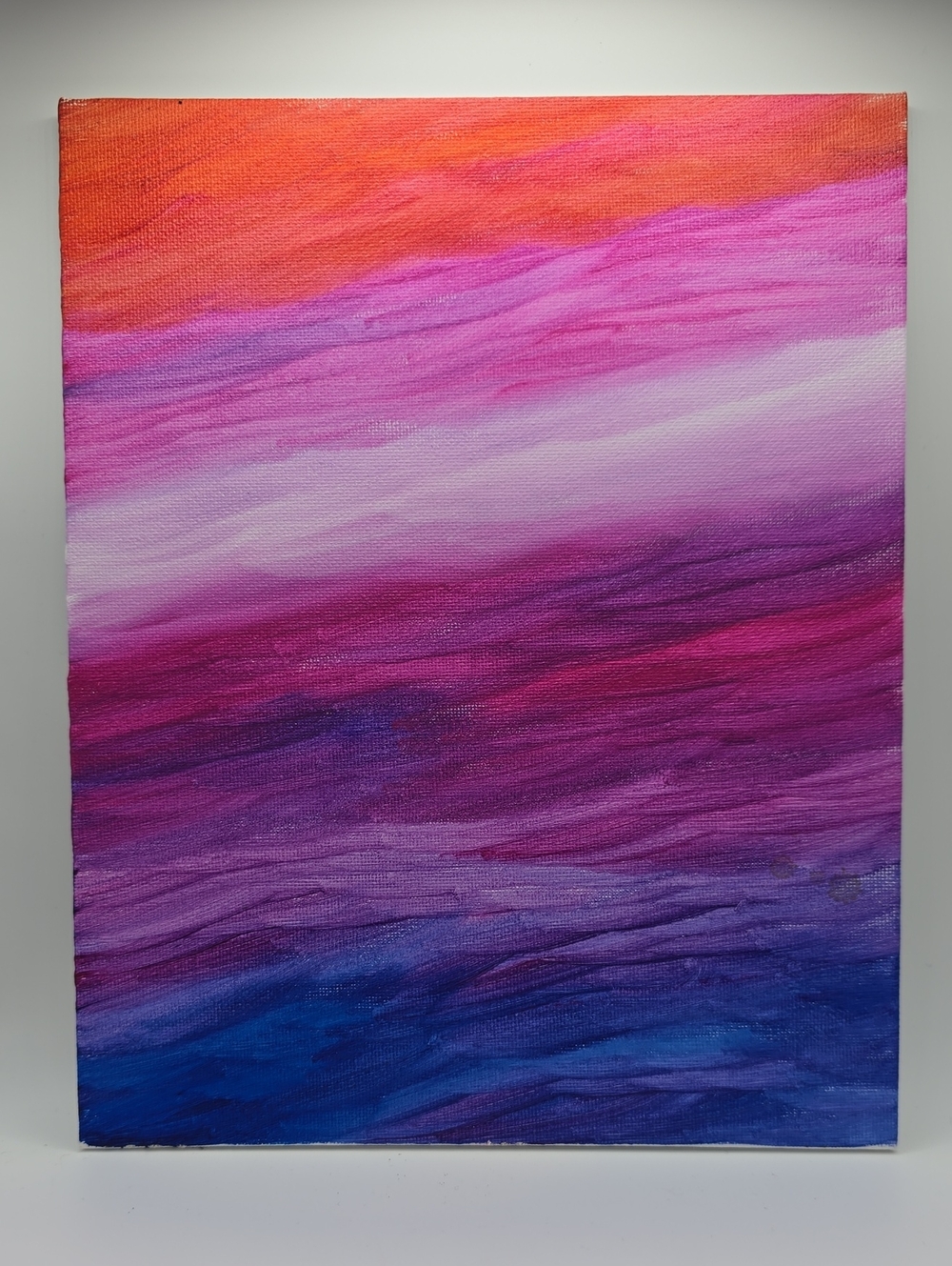 Handpainted Abstract Home Art - Pink Purple Blue Gradient